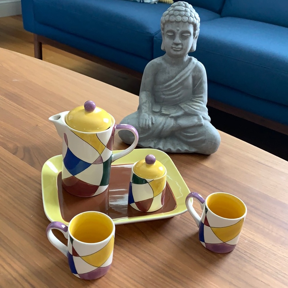 Hues N Brew Tea Set with Serving Tray - Picture 7 of 16